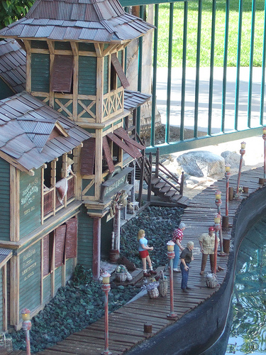 Amazing details can be seen in this replica of the Disneyland Jungle Cruise building