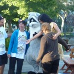 DL 5K  Pocahontas and Meeko pose in Frontierland