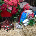 DL Rustic Holiday Decor - Planter and poinsettia