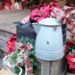 DL Rustic Holiday Decor - Antique pots and Jingle bells