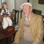 Wally with a plaster model of himself