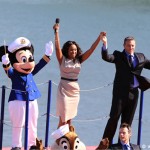 President Bob Iger, Jennifer Hudson and Captain Mickey at the Christening of the Disney Dream