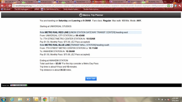 DL No Car Metro Planner Universal to Anaheim Train Station