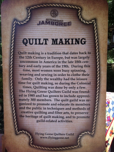 DL Big Thunder Jamboree Quilting sign
