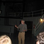 Nik telling our group about the history of the Hooker Telescope