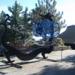 This statue shows Virgo holding a telescope showing the constellation Virgo. The dragon Qinglong is also depicted.
