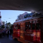 DL DCA Holiday Trolley heading under the Glendale Hyperion Bridge (600x400)
