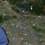 Map from Disneyland to the Mt. Wilson Observatory